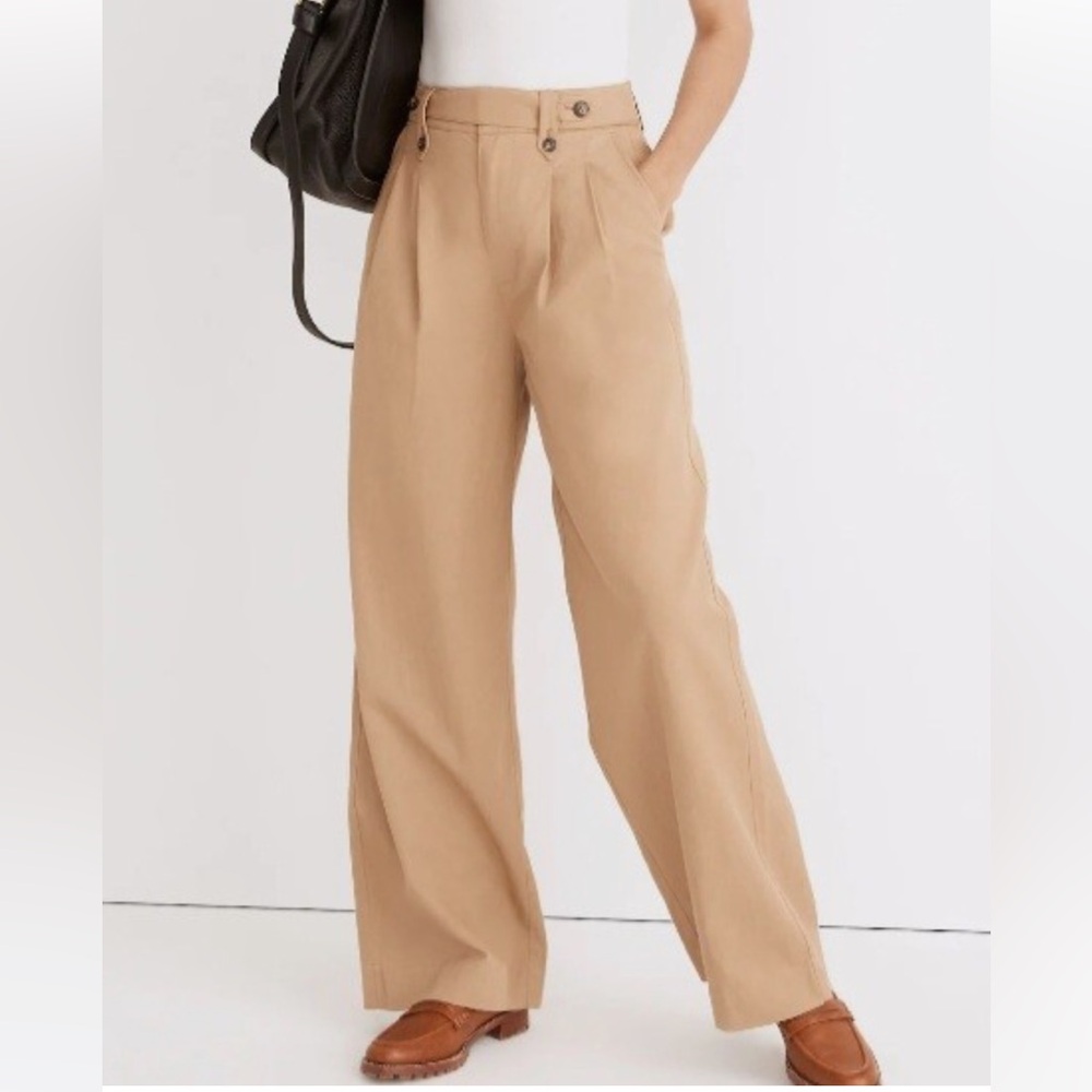 Madewell The Harlow Wide Leg Pant Khaki - Size 0 - Picture 3 of 8